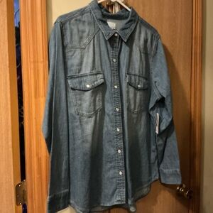 Women’s Denim Button-Up Shirt - Blue